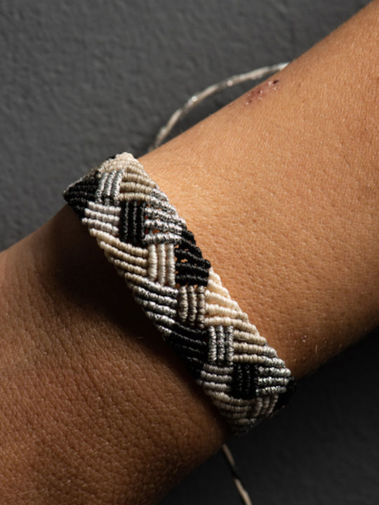 Armband Makramee mit Design Kreuz aus Kabel