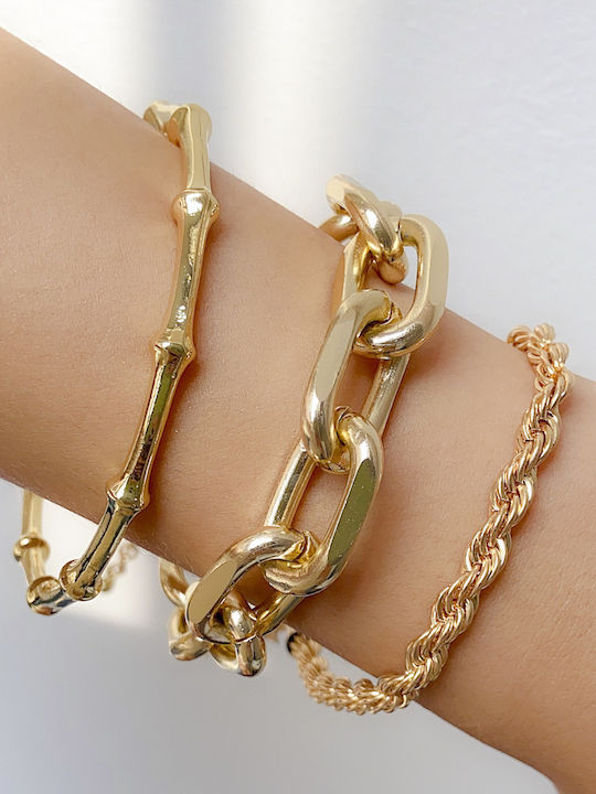 Bracelet Set Chain made of Brass Gold Plated