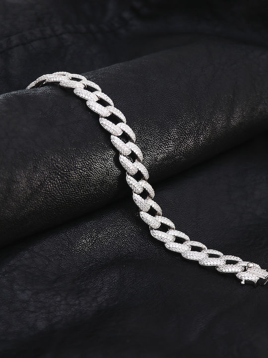 Damen Armband Kette aus Silber mit Zirkon