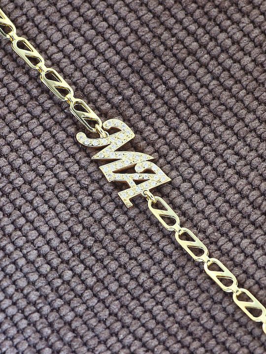 Bracelet Chain made of Gold 14K with Diamond