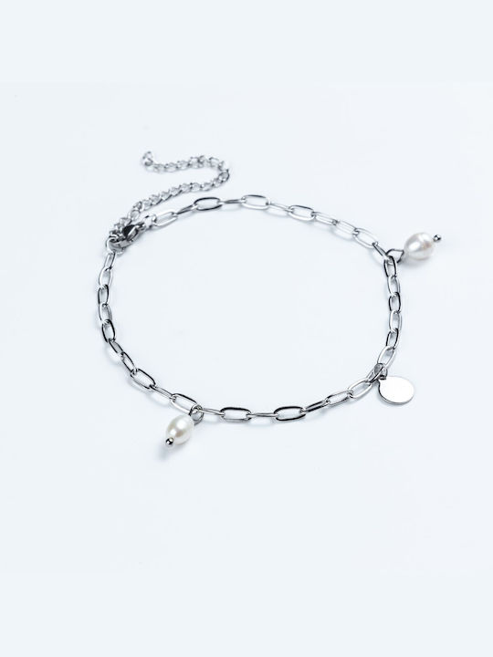 Bracelet Anklet Chain made of Steel with Pearls