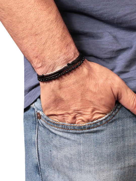 Bracelet made of Cord with Lava Stones