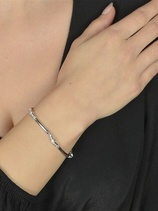 Bracelet made of White Gold 14K with Zircon