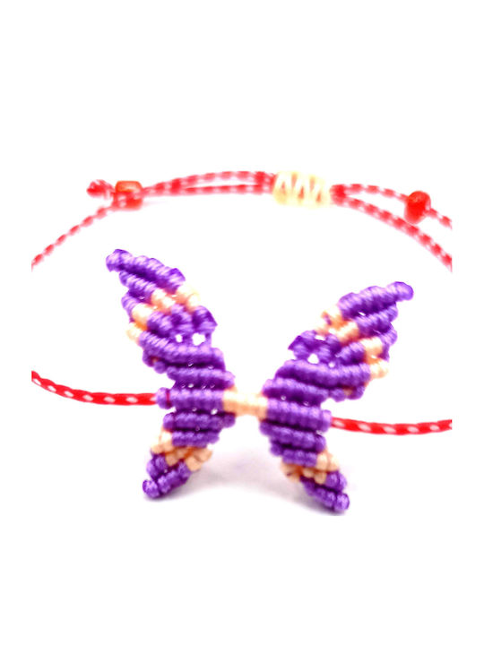 Athinodorou Handmade Γυναικείο Βραχιόλι Μαρτάκι Μακραμέ από Κορδόνι