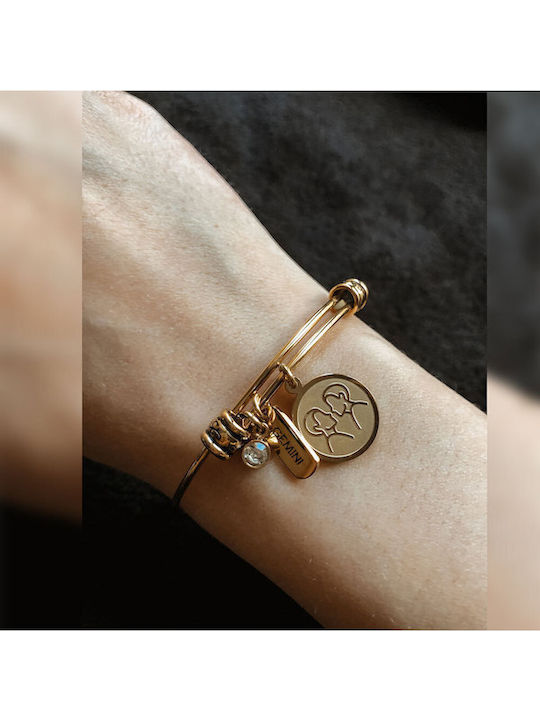 Natalie Gersa Women's Handcuff Bracelet Made of Gold Plated Stainless Steel 21cm