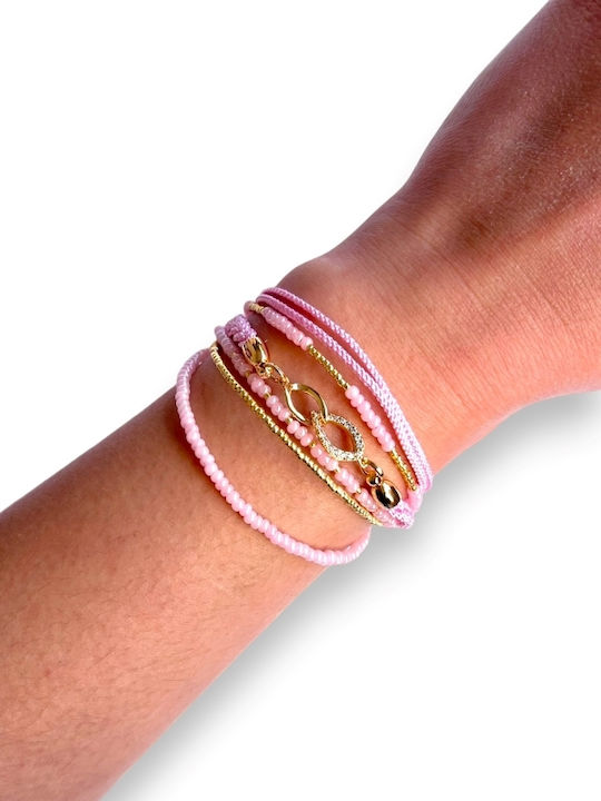 Li-LO Bracelet Macrame made of Cord with Zircon