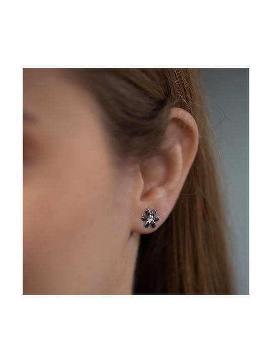 Earrings made of Steel Gold Plated with Stones