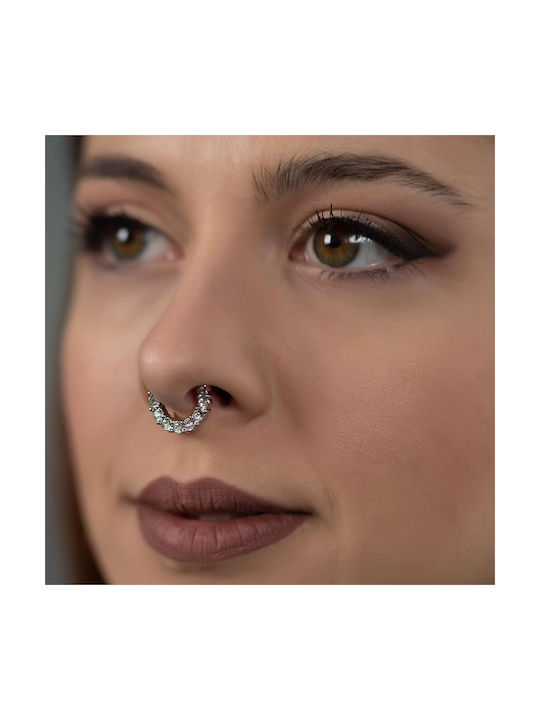 Nasenpiercing Septum aus Stahl Vergoldet mit Steinen