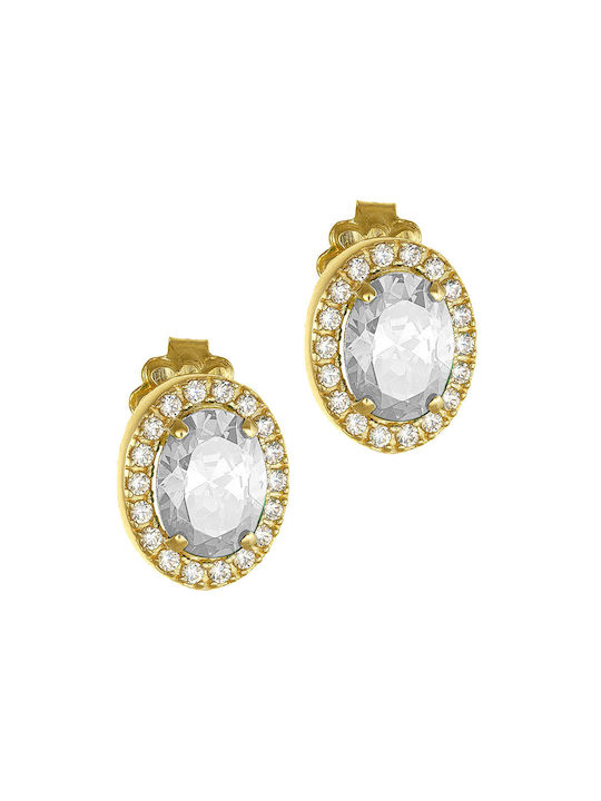 Earrings made of Gold 14K with Stones