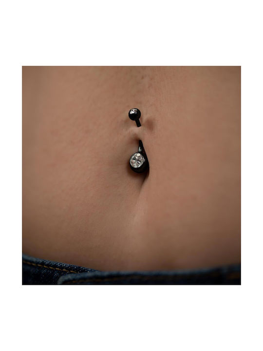 Bauchnabelpiercing Stab Titan mit Steinen