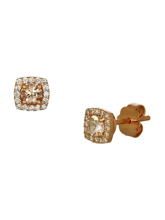 Earrings made of Pink Gold with Diamond