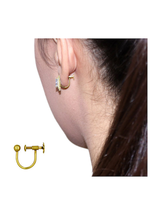 Cercei cu Clip din Aur 14K cu Pietre & Perle