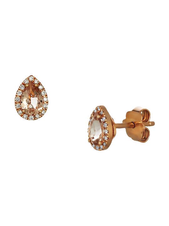 Earrings made of Pink Gold with Diamond