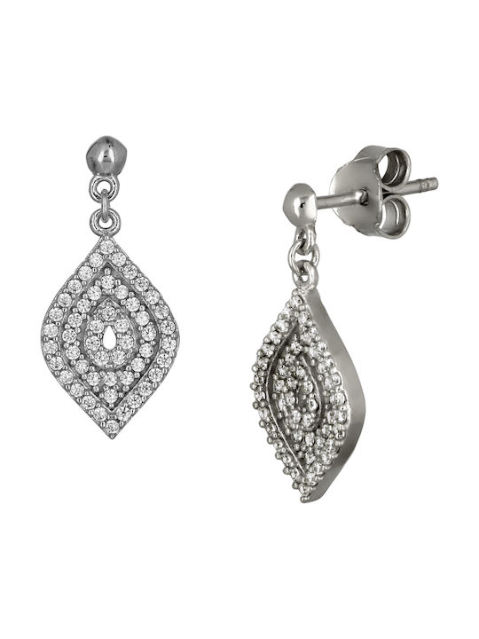 Earrings Pendants made of Platinum with Stones