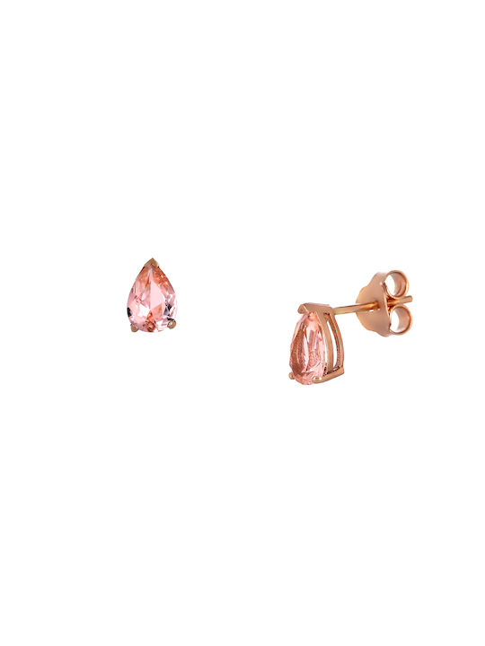 Earrings made of Pink Gold with Stones