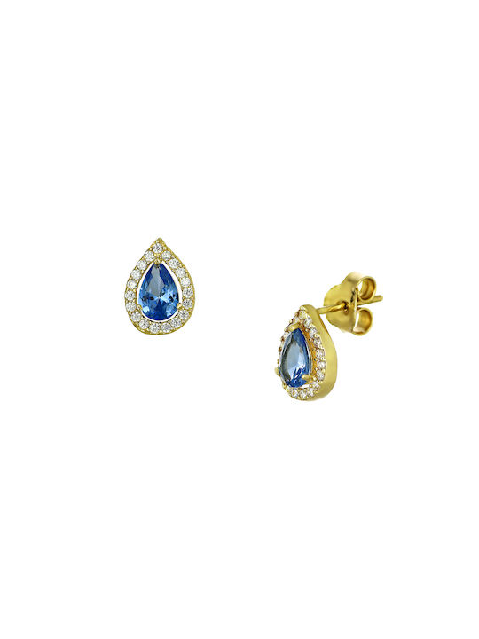 Earrings made of Gold 14K with Stones