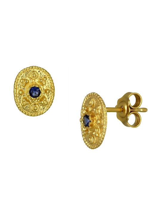 Earrings made of Gold 14K with Stones