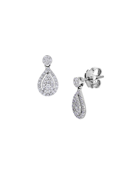 Earrings Pendants made of Platinum with Diamond