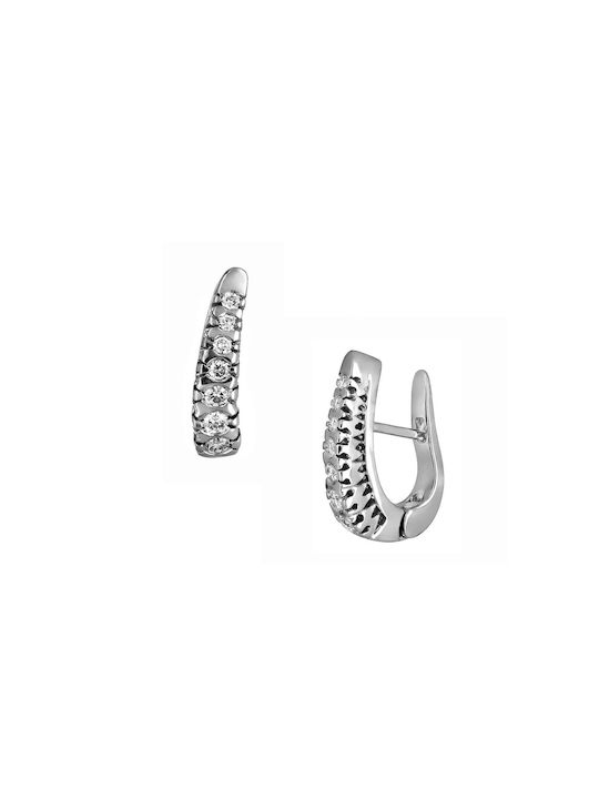 Earrings Hoops made of Platinum with Diamond