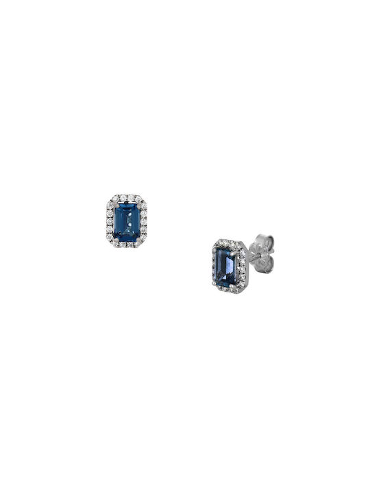 Blue Earrings made of Platinum with Diamond