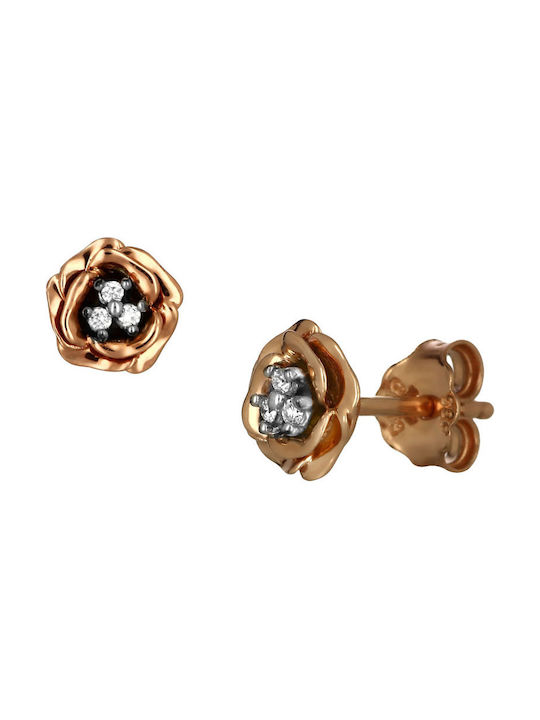 Earrings made of Pink Gold with Diamond