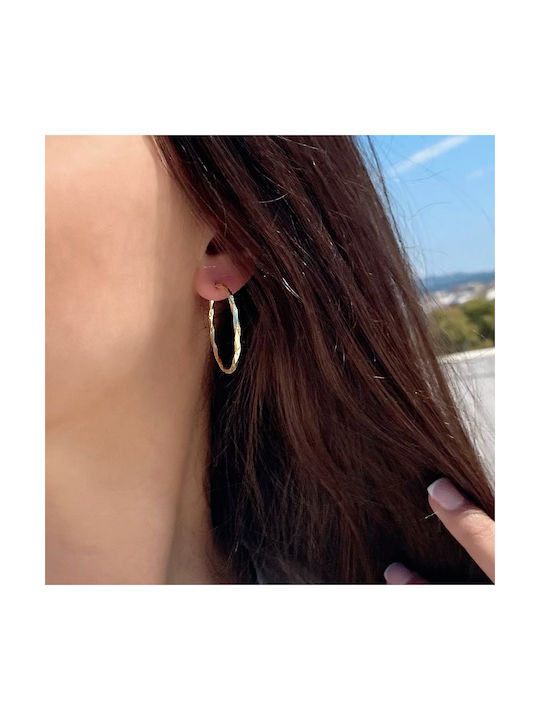 Earrings Hoops made of Gold 9K