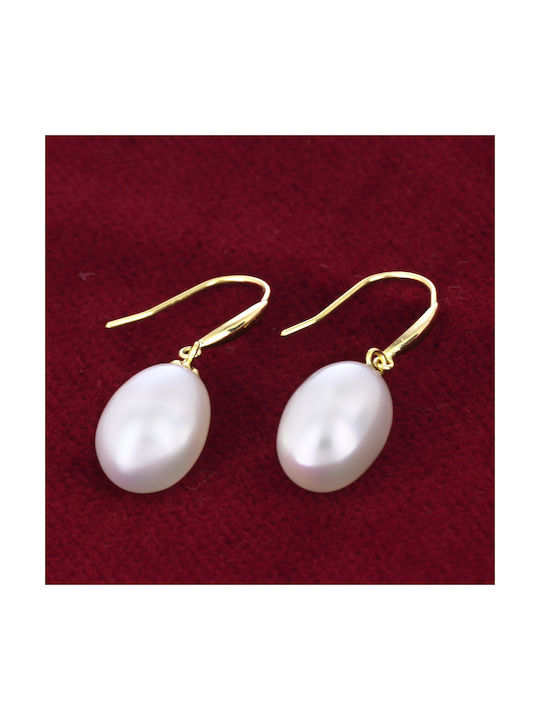 Earrings Pendants made of Gold 14K with Pearls