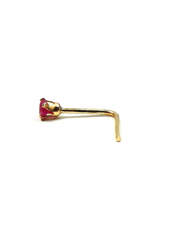 Nose Earring Stud made of Gold 14K with Stones