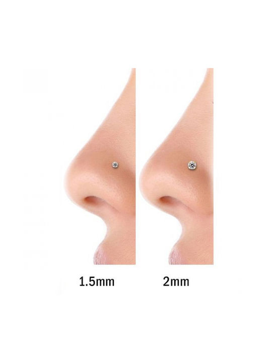 Nose Earring Stud made of Gold 14K with Stones