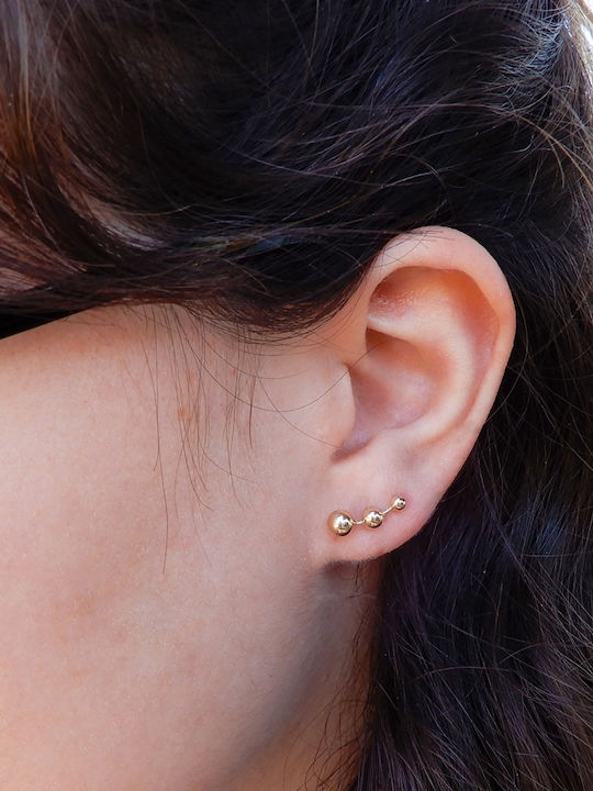 Sofistico Σκουλαρίκια Ear Climbers από Χρυσό 14Κ με Πέρλες