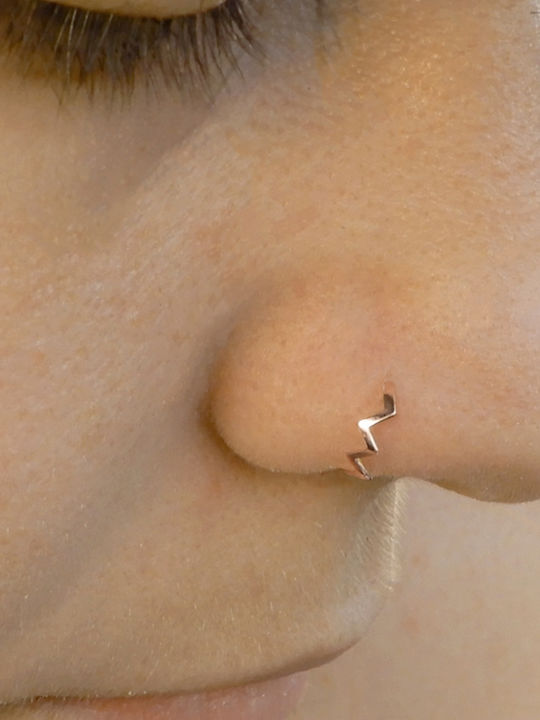 Pink Gold 14K Nose Hoop Earring