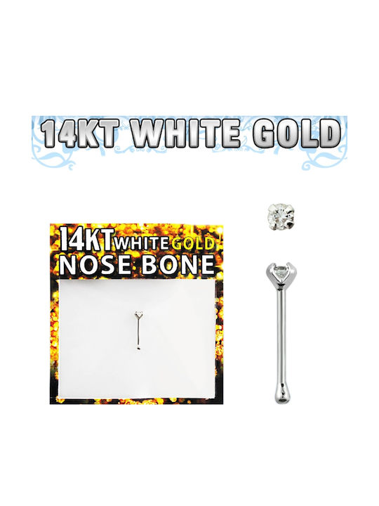 Nose Bar Earring in 14K Platinum
