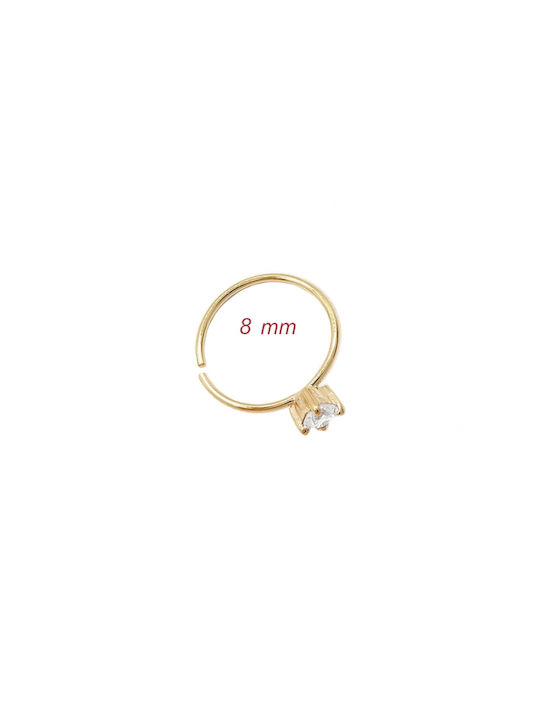 Nose Earring Hoop made of Gold 14K with Stones