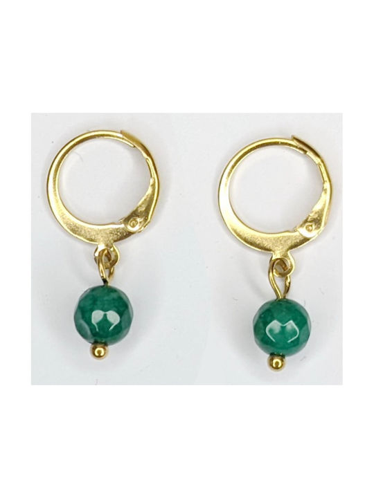 Earrings Hoops made of Steel Gold Plated with Stones