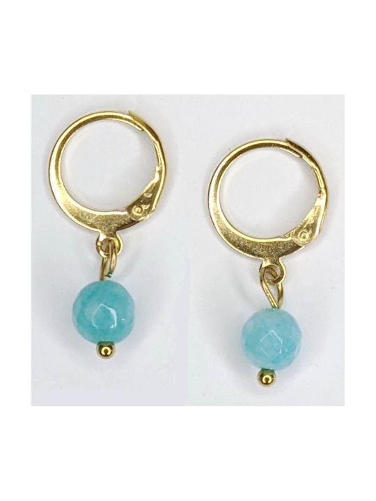 Earrings Hoops made of Steel Gold Plated with Stones