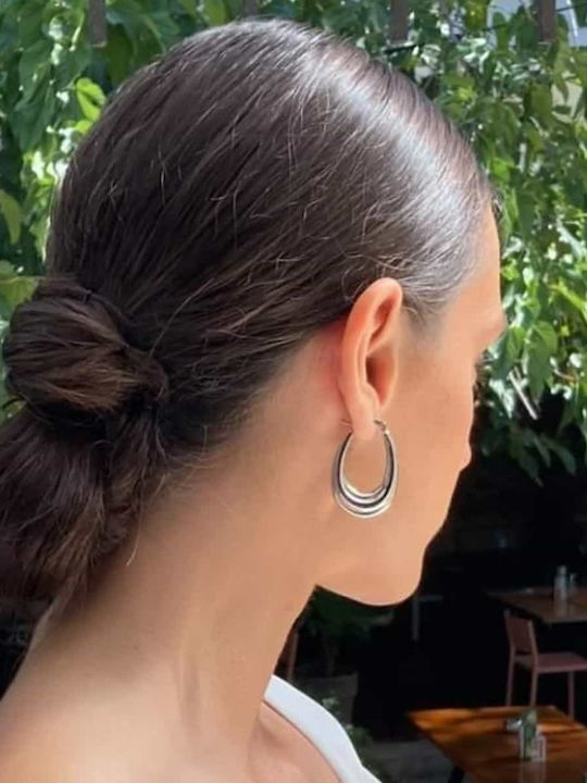 Cuoro Earrings Hoops made of Steel Gold Plated