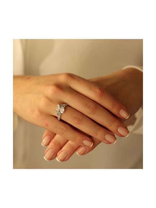 Damen Ring mit Zirkonia aus Silber