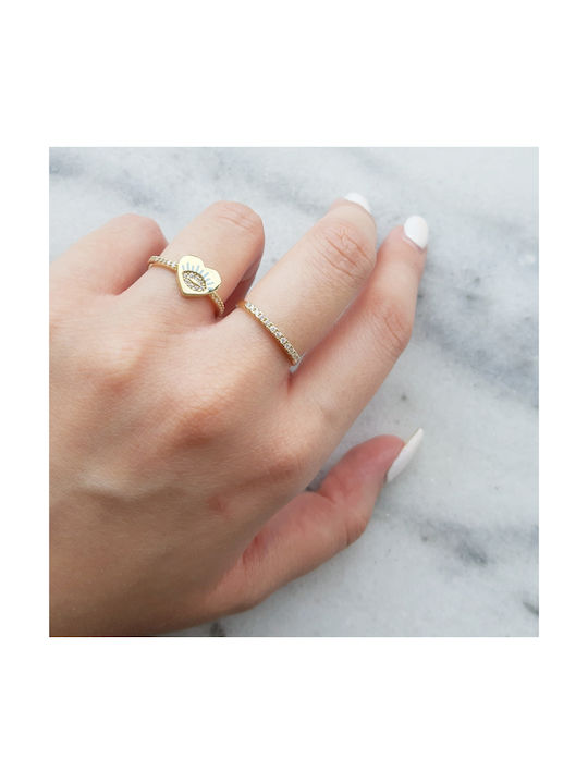 Damen Ring mit Zirkonia aus Gold 14K