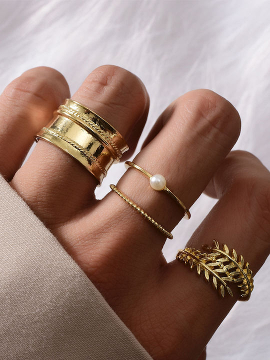 Pearl's Garden Set Damen Ringe Vergoldet