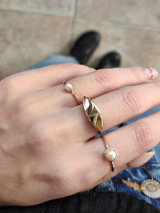 Roloi Kaliamanis Дамски Пръстен с Перли от Злато 14K