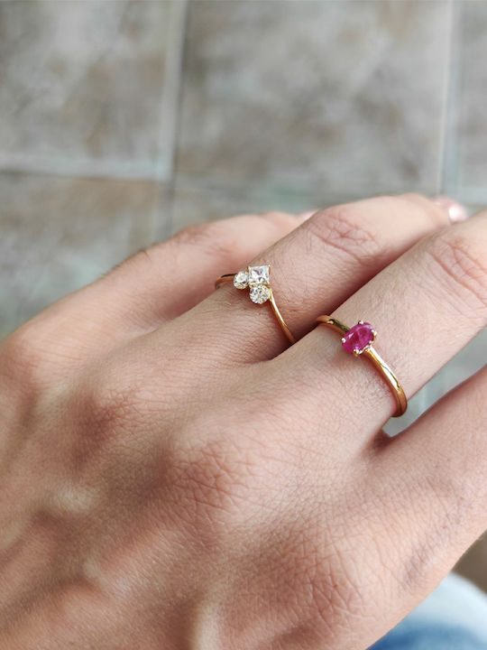 Roloi Kaliamanis Damen Ring mit Steinen aus Gold 18K