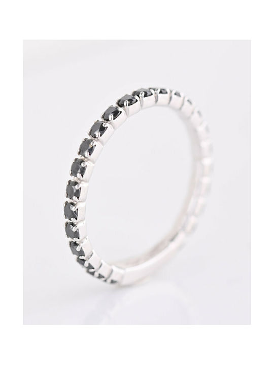 Women's White Gold Eternity Ring with Zircon 14K