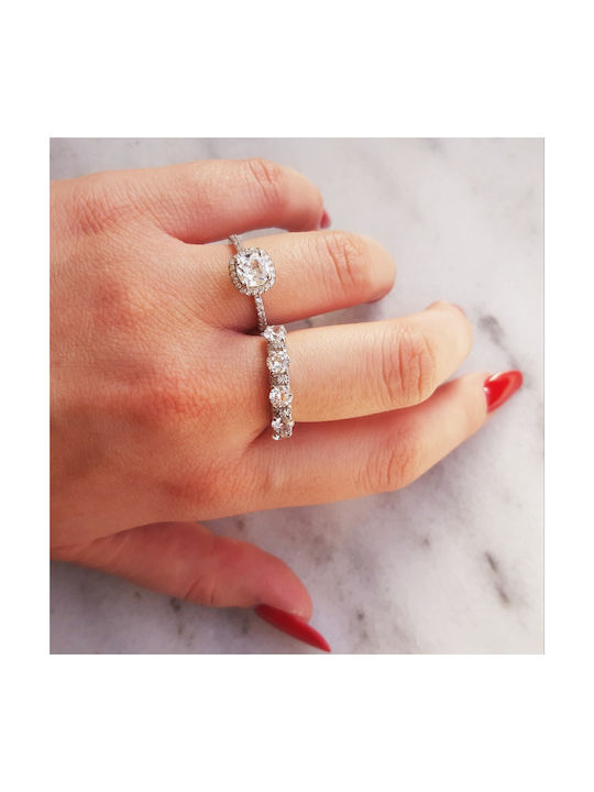 Damen Ring mit Zirkonia aus Silber