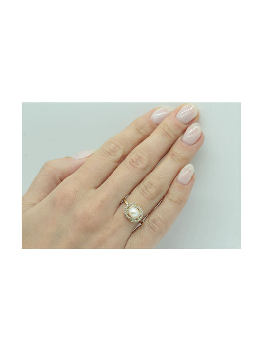 Damen Ring mit Perlen aus Gold 14K