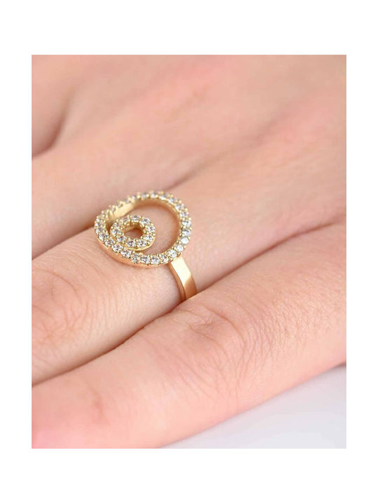 Women's Ring with Zircon from Gold 14K