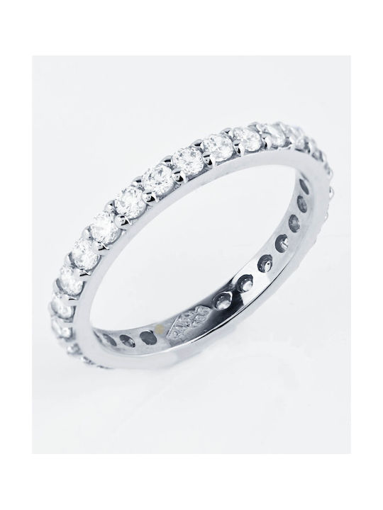 Women's White Gold Eternity Ring Soledor with Zircon 14K