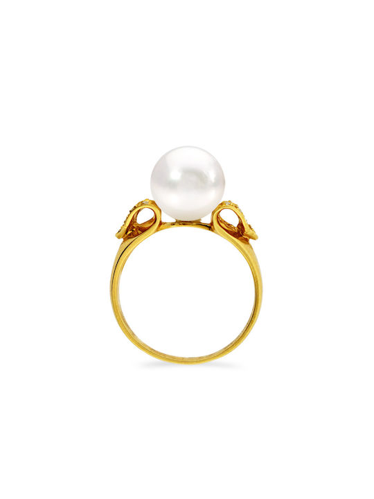 Women's Gold Ring with Pearl 18K