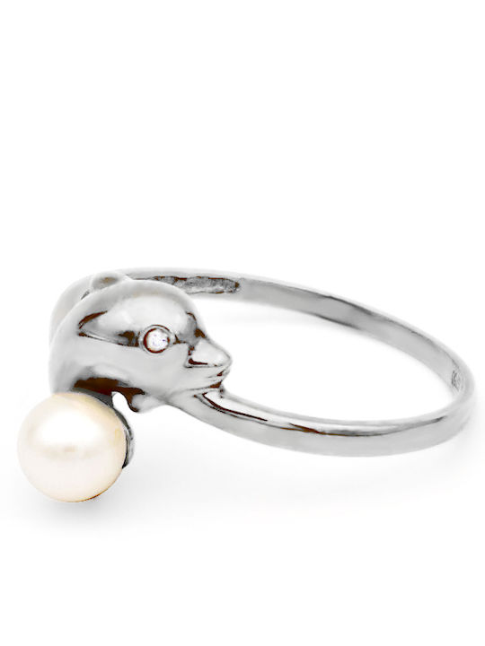 Margaritari Damen Ring mit Perlen aus Gold 18K