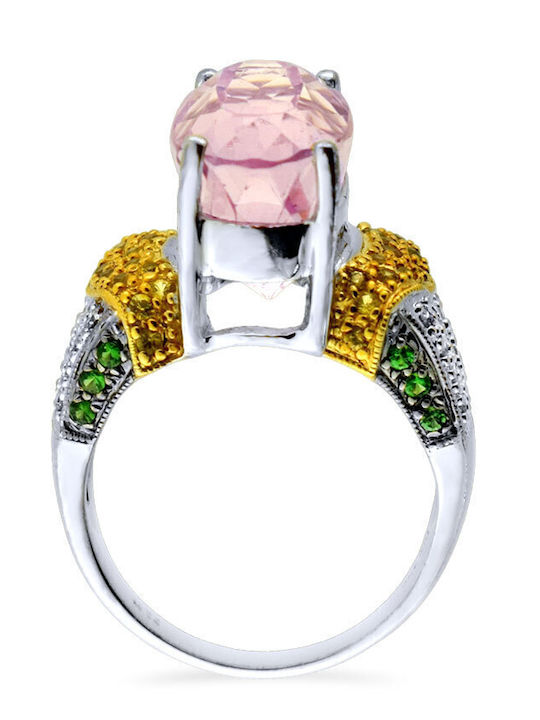 Margaritari Дамски Пръстен с Камъни от Бяло злато 18K