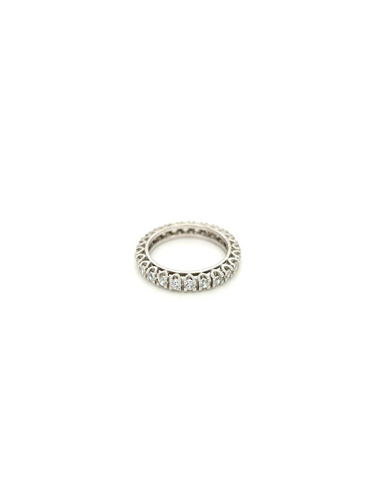 Women's White Gold Eternity Ring with Zircon 14K